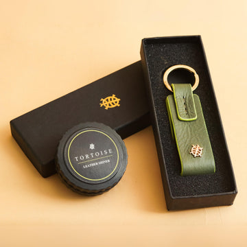 Free Gift Combo Of Leather shiner & Keychain - Tortoise  