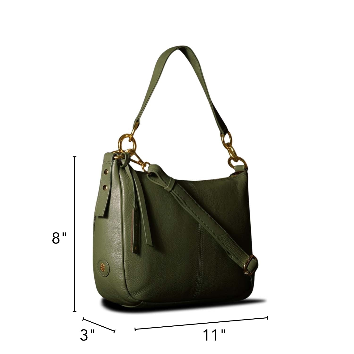 Green leather sling bag sale